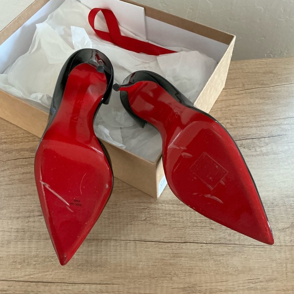 Christian Louboutin Iriza Black Patent Leather Heels Red Bottoms in box - Picture 4 of 5